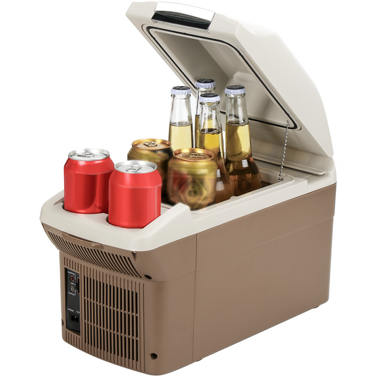 JOYFRIGO Portable 12V Car Fridge Cooler/Warmer - 8 Quart (9L)Brown